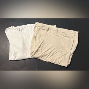 Lot Of 2 Sonoma Basic Solid Color Tshirts One Tan, One White Size Large Mens